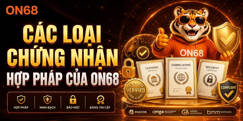 Các loại chứng nhận hợp pháp của ON68 on68